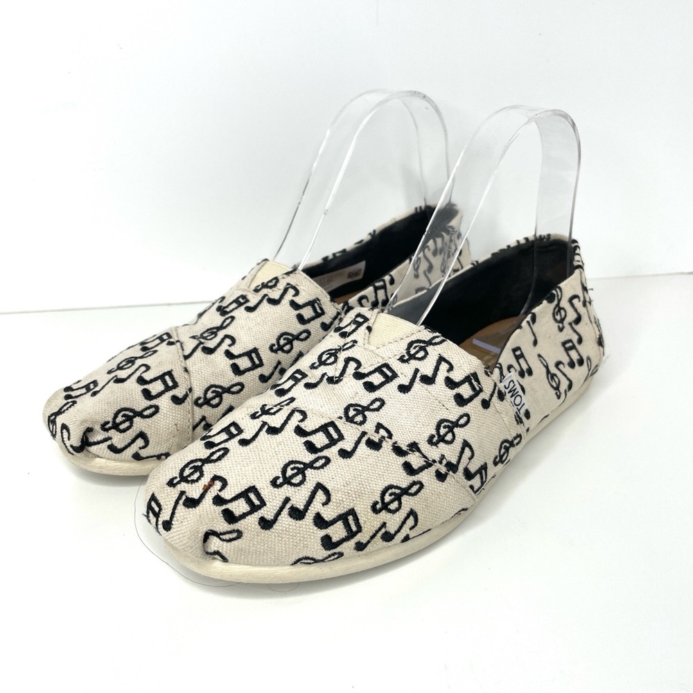 TOM’s Slip On Musical Notes Canvas Loafers Sz 8W